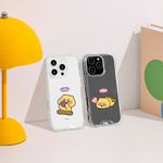 [S2B] KAKAO FRIENDS CHOONSIK Clear TPU+PC Bumper Case – Crystal Clear, Shock-Absorbing, Camera & Button Protection for iPhone & Galaxy - Made in Korea